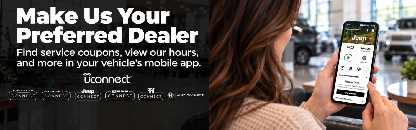 uconnect® make us your preferred dealer | Steve Jones Chrysler Dodge Jeep Ram FIAT in Dickson TN